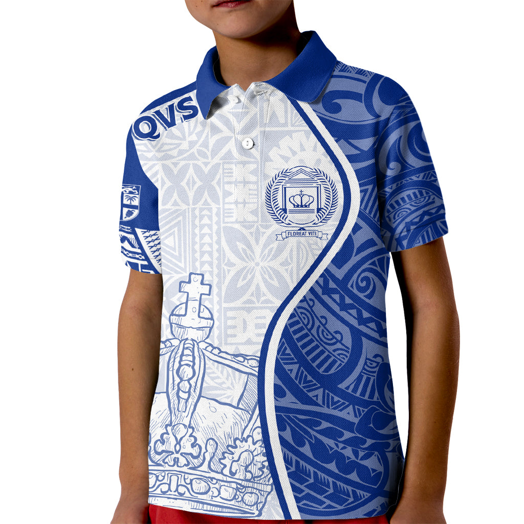 Personalised Queen Victoria School Kid Polo Shirt QVS Old Boys LT7 Kid White - Polynesian Pride