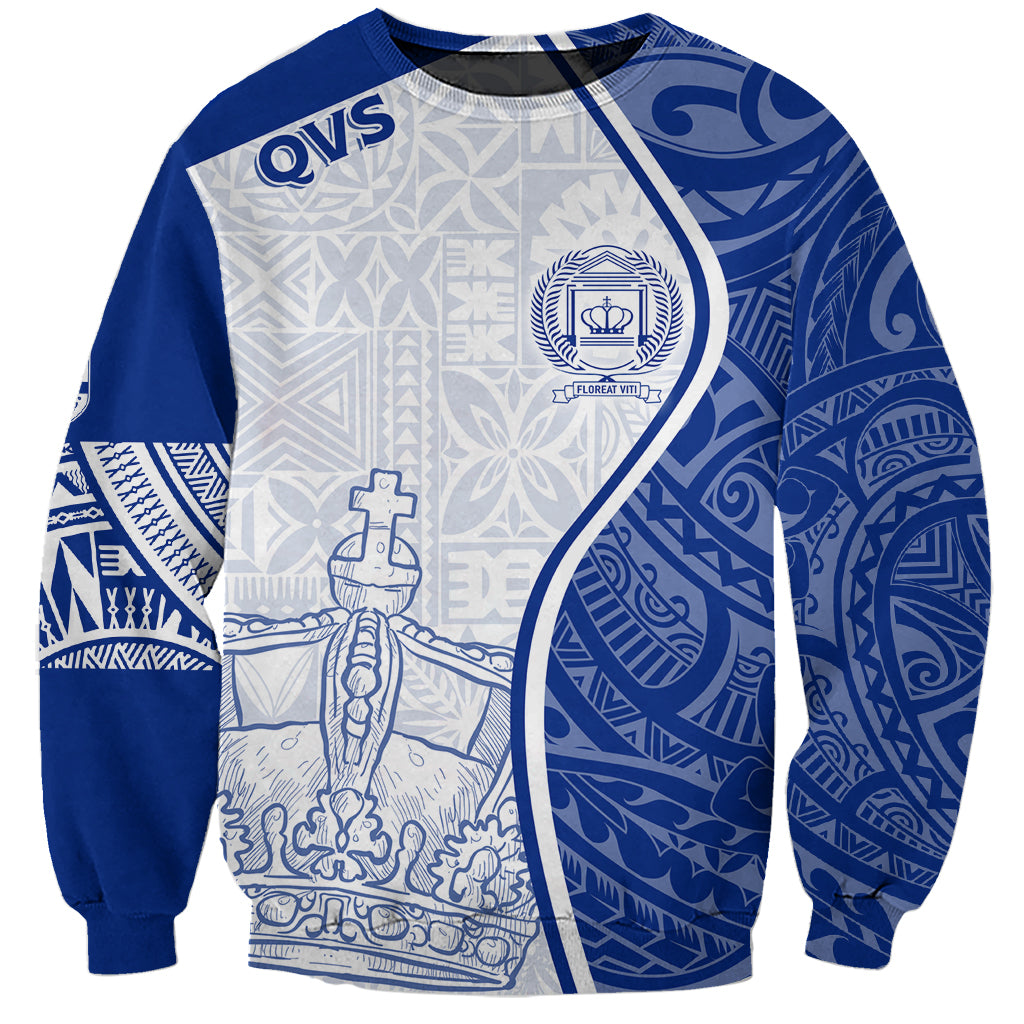 Personalised Queen Victoria School Sweatshirt QVS Old Boys LT7 Unisex White - Polynesian Pride