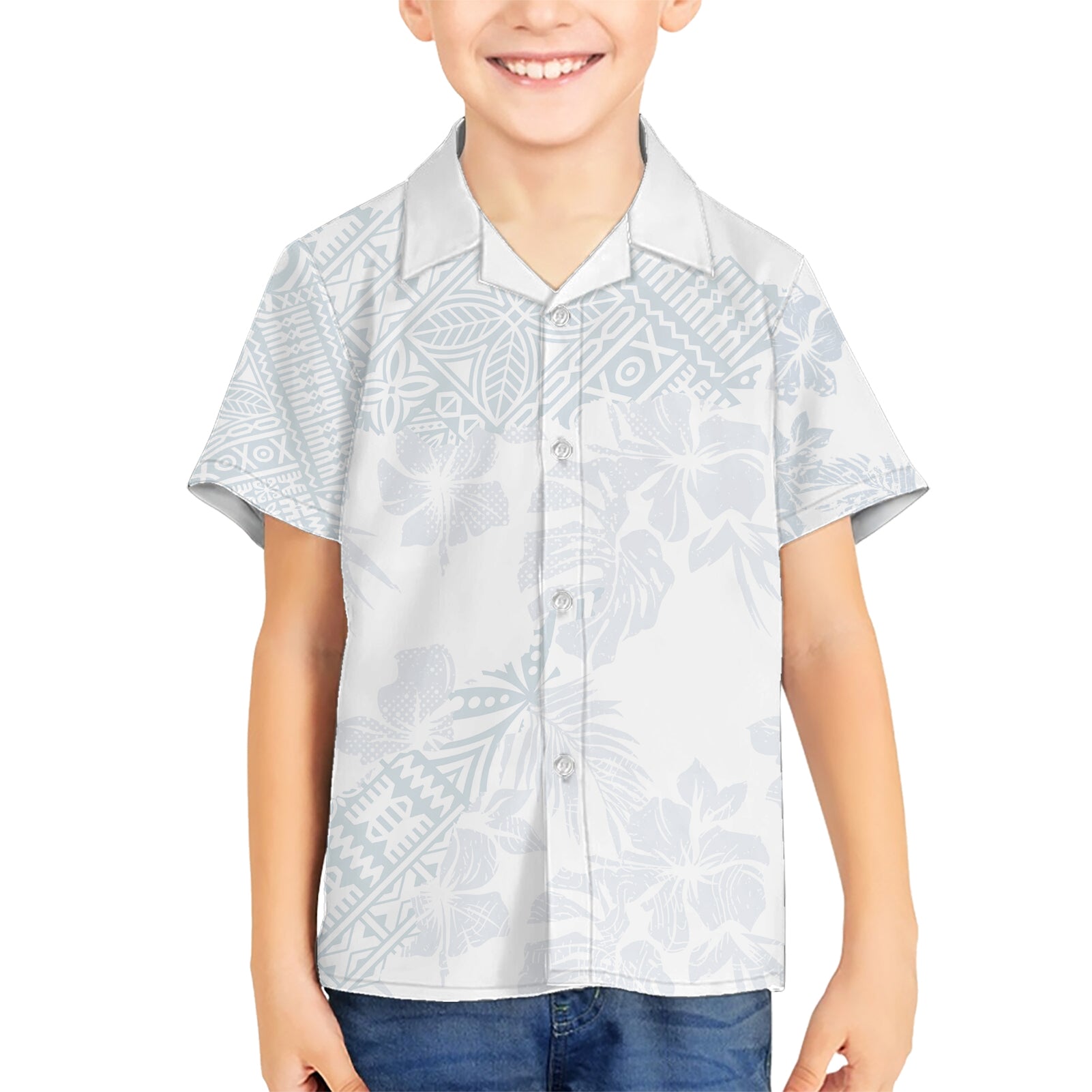Samoa White Sunday Kid Hawaiian Shirt Hibiscus Special LT7 Kid White - Polynesian Pride