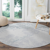 Samoa White Sunday Round Carpet Hibiscus Special LT7 - Polynesian Pride