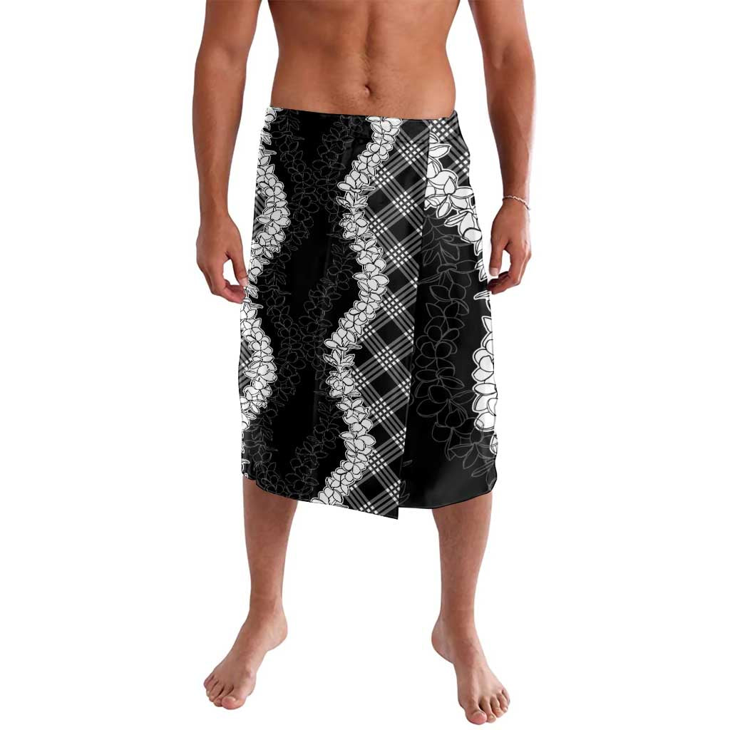 Hawaii Aloha Plumeria Lei Black Palaka Lavalava - Polynesian Pride