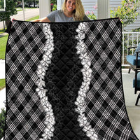 Hawaii Aloha Plumeria Lei Black Palaka Quilt - Polynesian Pride