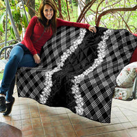 Hawaii Aloha Plumeria Lei Black Palaka Quilt - Polynesian Pride