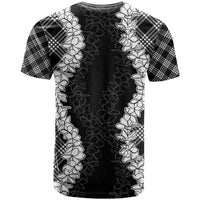 Hawaii Aloha Plumeria Lei Black Palaka T Shirt - Polynesian Pride