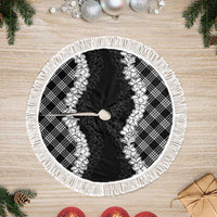 Hawaii Aloha Plumeria Lei Black Palaka Tree Skirt - Polynesian Pride