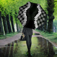 Hawaii Aloha Plumeria Lei Black Palaka Umbrella - Polynesian Pride