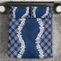 Hawaii Aloha Plumeria Lei Navy Palaka Bedding Set - Polynesian Pride