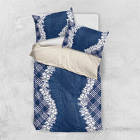 Hawaii Aloha Plumeria Lei Navy Palaka Bedding Set - Polynesian Pride