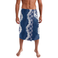 Hawaii Aloha Plumeria Lei Navy Palaka Lavalava - Polynesian Pride