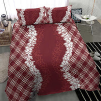 Hawaii Aloha Plumeria Lei Scarlet Palaka Bedding Set - Polynesian Pride