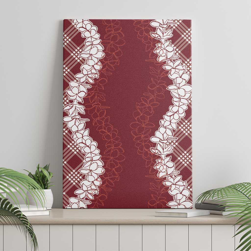 Hawaii Aloha Plumeria Lei Scarlet Palaka Canvas Wall Art - Polynesian Pride