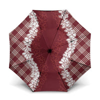 Hawaii Aloha Plumeria Lei Scarlet Palaka Umbrella - Polynesian Pride