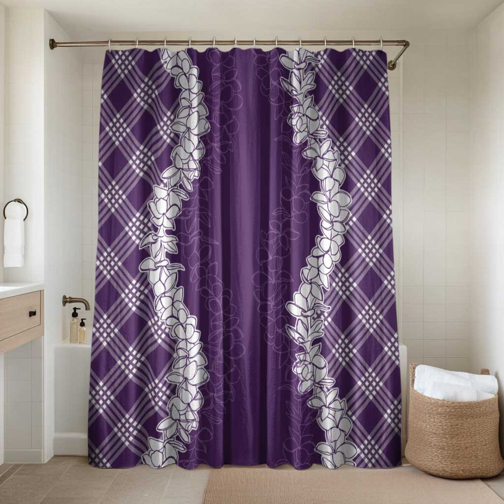 Hawaii Aloha Plumeria Lei Violet Palaka Bathroom Set - Polynesian Pride