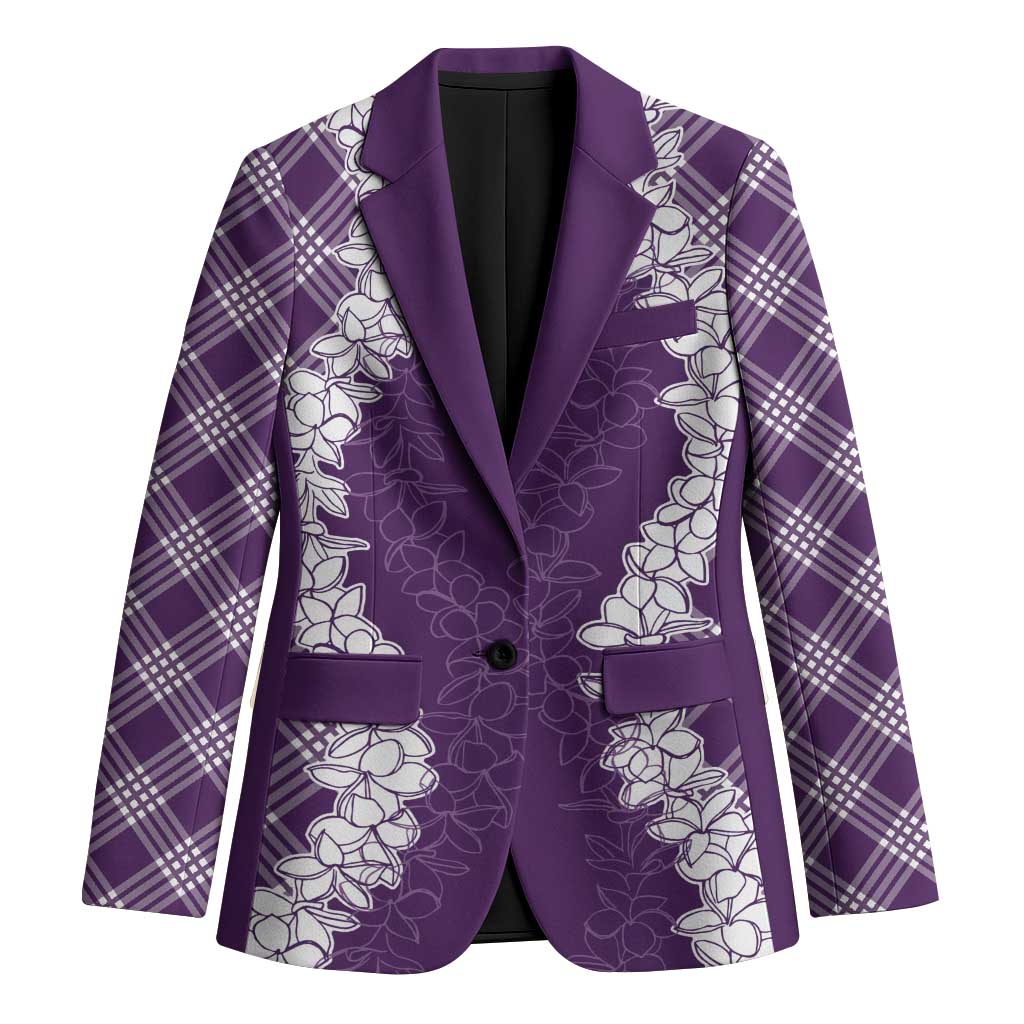 Hawaii Aloha Plumeria Lei Violet Palaka Blazer - Polynesian Pride