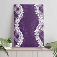 Hawaii Aloha Plumeria Lei Violet Palaka Canvas Wall Art - Polynesian Pride