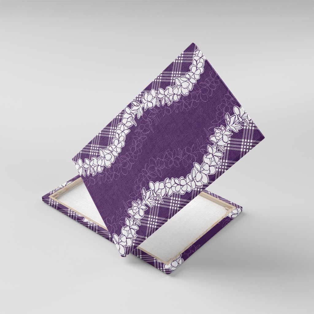 Hawaii Aloha Plumeria Lei Violet Palaka Canvas Wall Art - Polynesian Pride