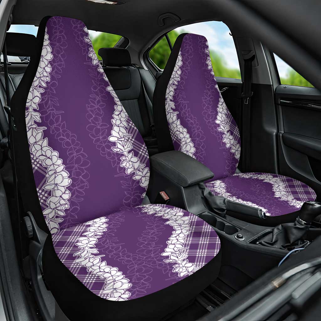Hawaii Aloha Plumeria Lei Violet Palaka Car Seat Cover - Polynesian Pride