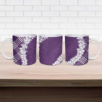 Hawaii Aloha Plumeria Lei Violet Palaka Ceramic Mug - Polynesian Pride