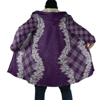 Hawaii Aloha Plumeria Lei Violet Palaka Cloak - Polynesian Pride