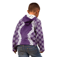 Hawaii Aloha Plumeria Lei Violet Palaka Kid Hoodie LT7 - Polynesian Pride
