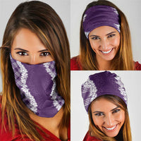 Hawaii Aloha Plumeria Lei Violet Palaka Neck Gaiter - Polynesian Pride