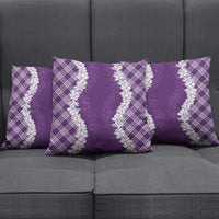 Hawaii Aloha Plumeria Lei Violet Palaka Pillow Cover - Polynesian Pride