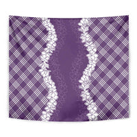 Hawaii Aloha Plumeria Lei Violet Palaka Tapestry - Polynesian Pride