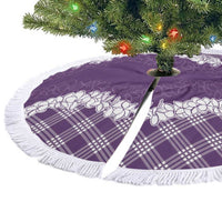 Hawaii Aloha Plumeria Lei Violet Palaka Tree Skirt - Polynesian Pride