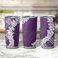 Hawaii Aloha Plumeria Lei Violet Palaka Tumbler Cup - Polynesian Pride