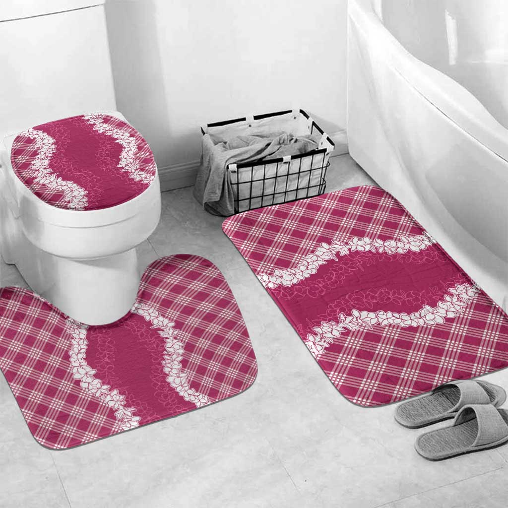 Hawaii Aloha Plumeria Lei Fuschia Palaka Bathroom Set - Polynesian Pride
