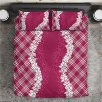 Hawaii Aloha Plumeria Lei Fuschia Palaka Bedding Set - Polynesian Pride