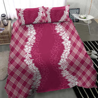 Hawaii Aloha Plumeria Lei Fuschia Palaka Bedding Set - Polynesian Pride