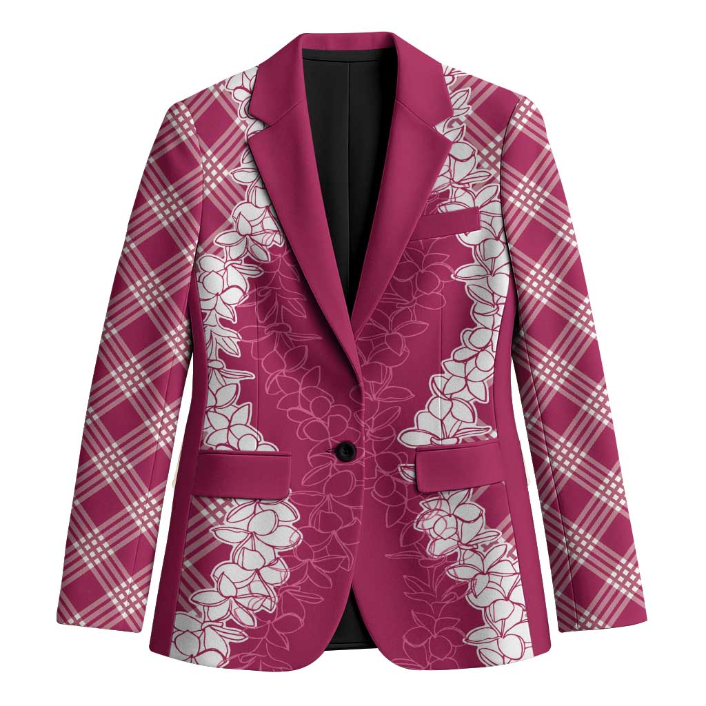 Hawaii Aloha Plumeria Lei Fuschia Palaka Blazer - Polynesian Pride