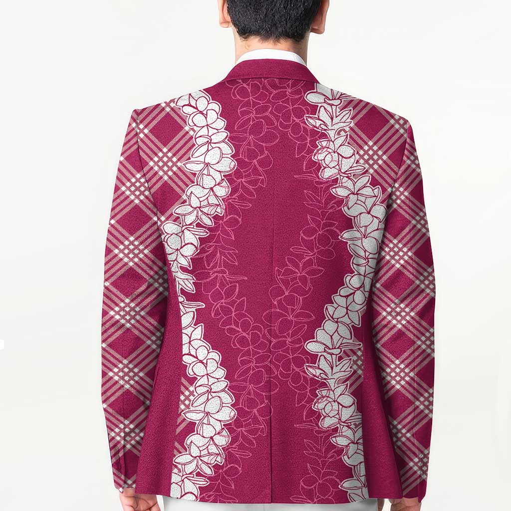Hawaii Aloha Plumeria Lei Fuschia Palaka Blazer - Polynesian Pride