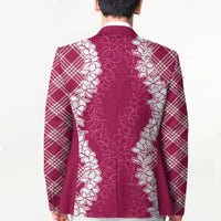 Hawaii Aloha Plumeria Lei Fuschia Palaka Blazer - Polynesian Pride