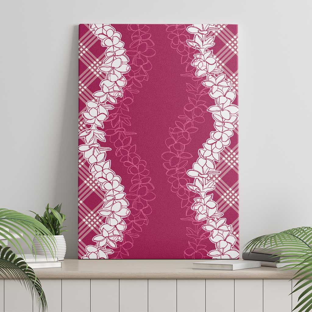 Hawaii Aloha Plumeria Lei Fuschia Palaka Canvas Wall Art - Polynesian Pride