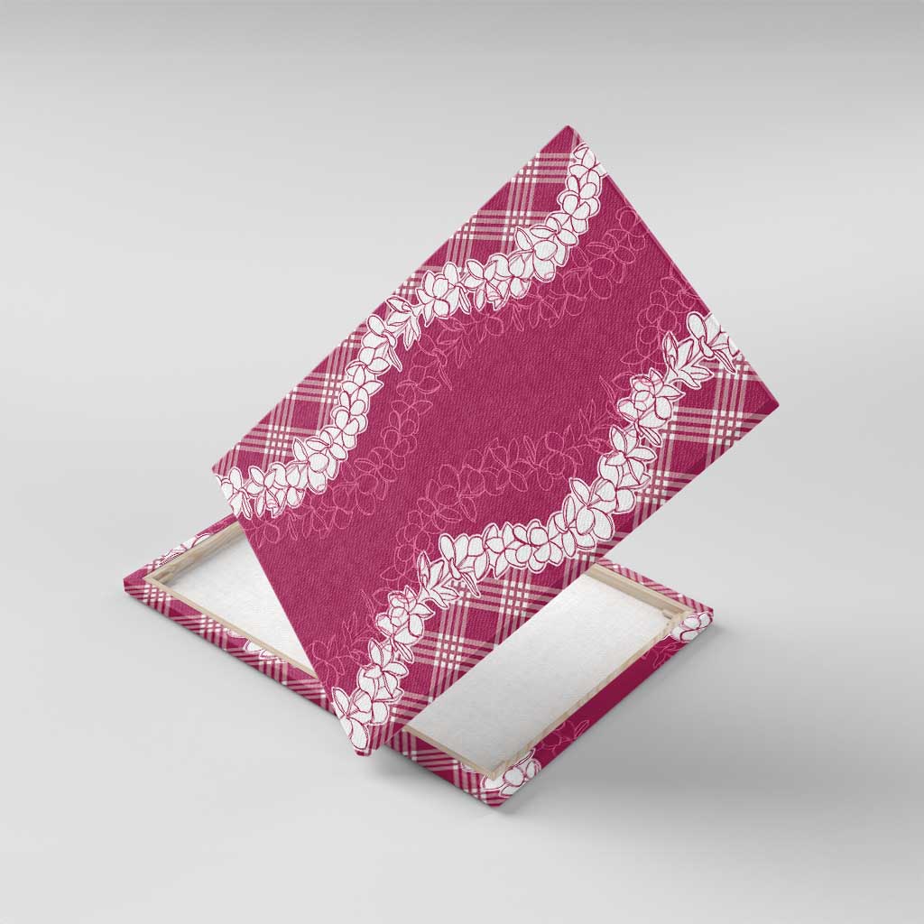 Hawaii Aloha Plumeria Lei Fuschia Palaka Canvas Wall Art - Polynesian Pride