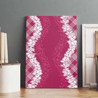 Hawaii Aloha Plumeria Lei Fuschia Palaka Canvas Wall Art - Polynesian Pride