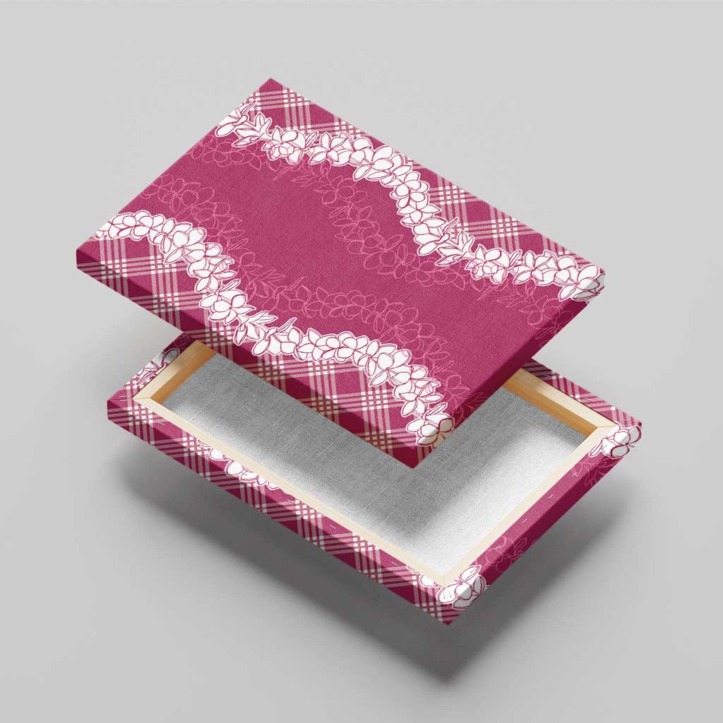 Hawaii Aloha Plumeria Lei Fuschia Palaka Canvas Wall Art - Polynesian Pride