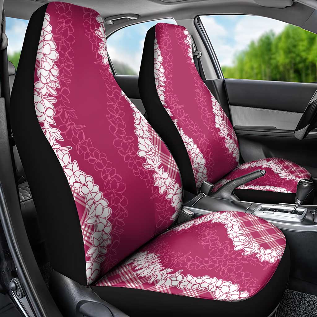 Hawaii Aloha Plumeria Lei Fuschia Palaka Car Seat Cover - Polynesian Pride