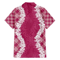 Hawaii Aloha Plumeria Lei Fuschia Palaka Hawaiian Shirt - Polynesian Pride