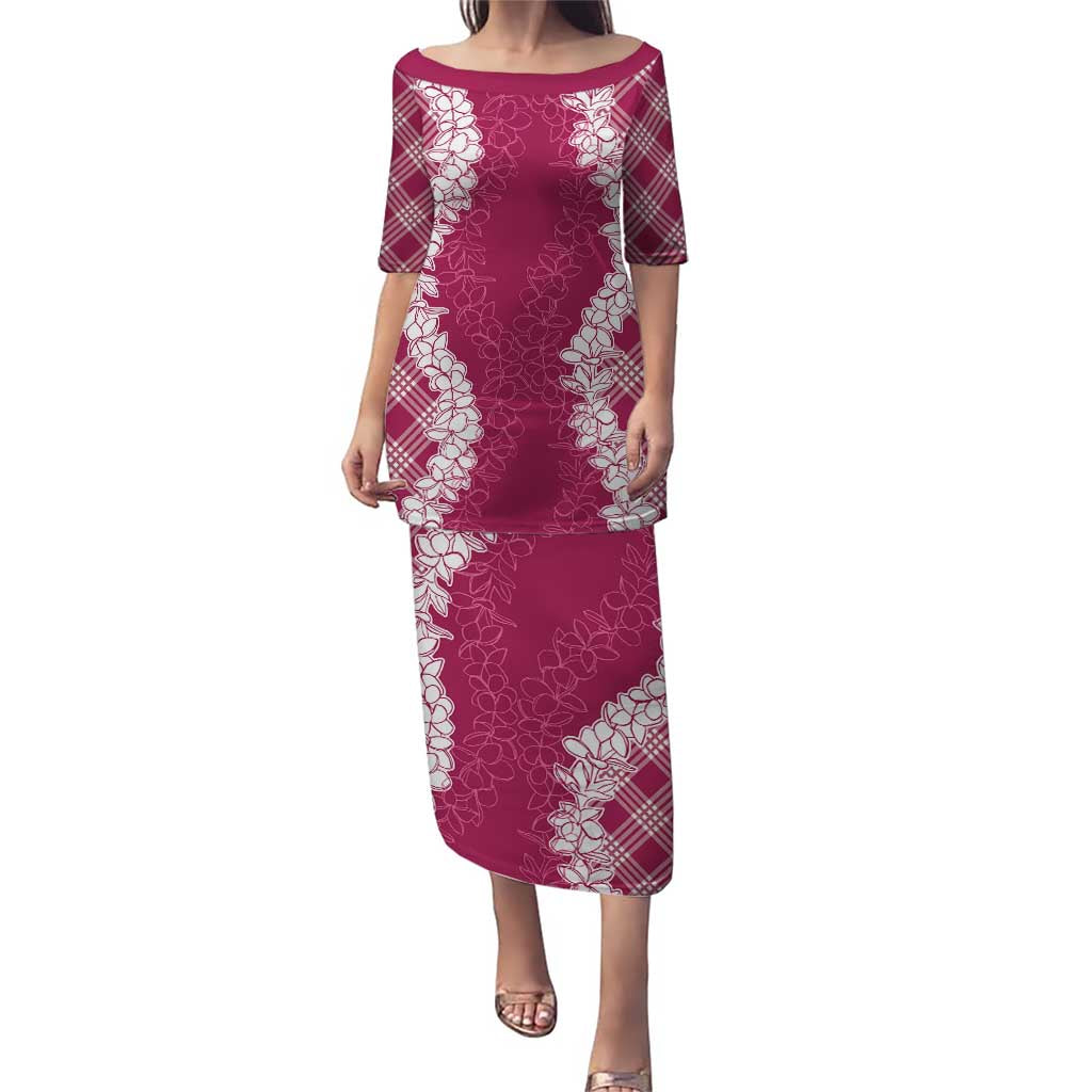 Hawaii Aloha Plumeria Lei Fuschia Palaka Puletasi - Polynesian Pride