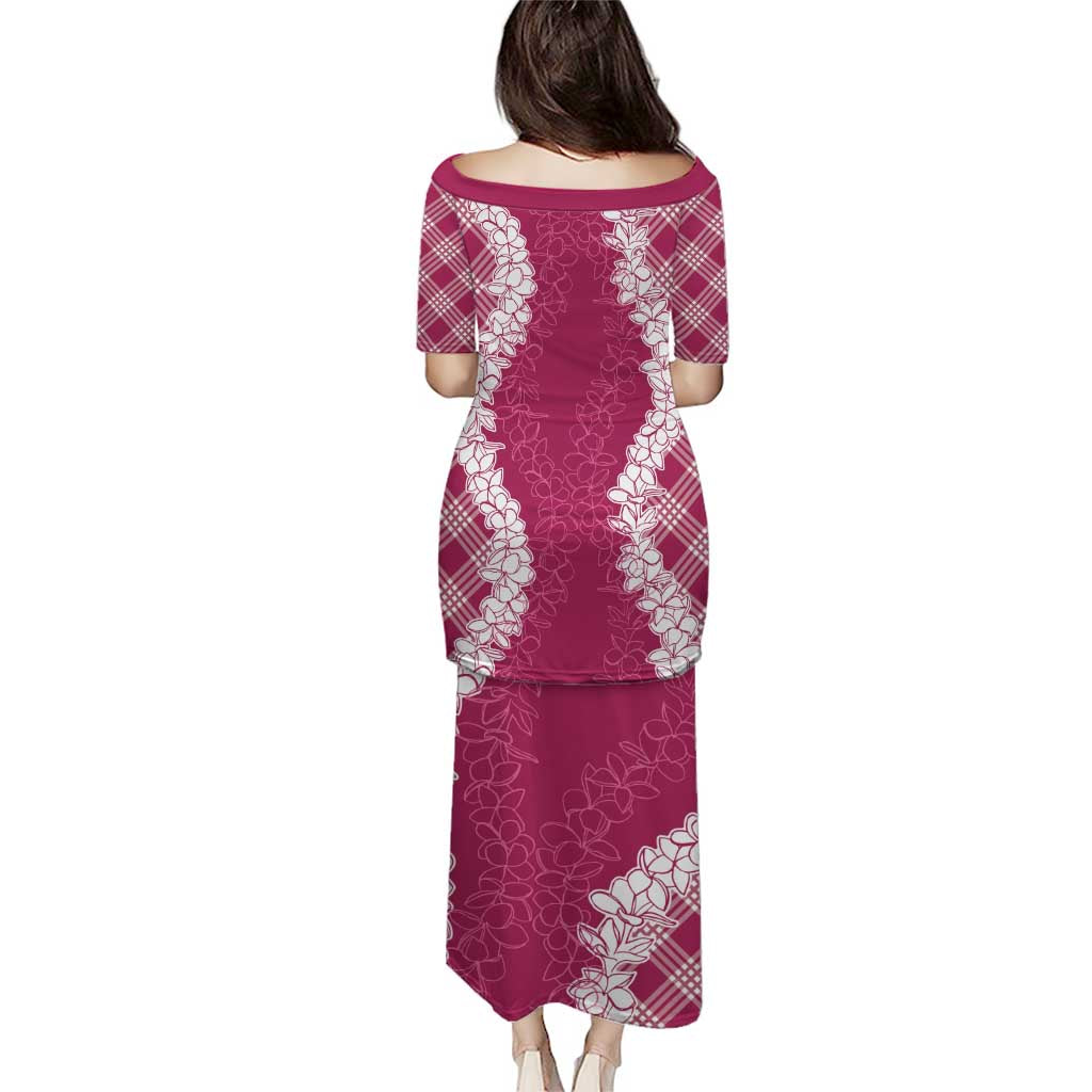 Hawaii Aloha Plumeria Lei Fuschia Palaka Puletasi - Polynesian Pride