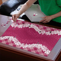 Hawaii Aloha Plumeria Lei Fuschia Palaka Puzzle - Polynesian Pride