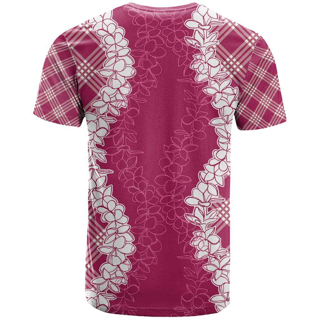Hawaii Aloha Plumeria Lei Fuschia Palaka T Shirt - Polynesian Pride
