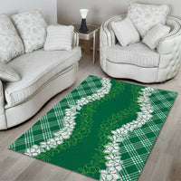 Hawaii Aloha Plumeria Lei Green Palaka Area Rug - Polynesian Pride