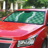 Hawaii Aloha Plumeria Lei Green Palaka Auto Sun Shade - Polynesian Pride