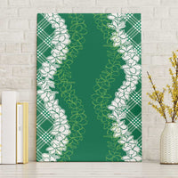 Hawaii Aloha Plumeria Lei Green Palaka Canvas Wall Art - Polynesian Pride