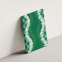 Hawaii Aloha Plumeria Lei Green Palaka Canvas Wall Art - Polynesian Pride