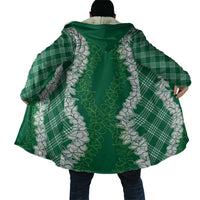 Hawaii Aloha Plumeria Lei Green Palaka Cloak - Polynesian Pride